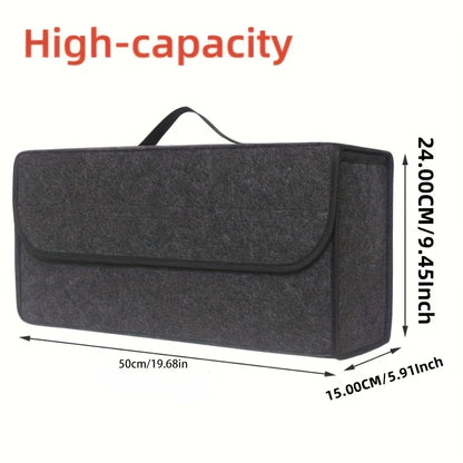 Anti-Slip Compartment Boot Storage Organizer – Soft Felt Car Trunk Organizer & Tool Storage Box, Car Accessories