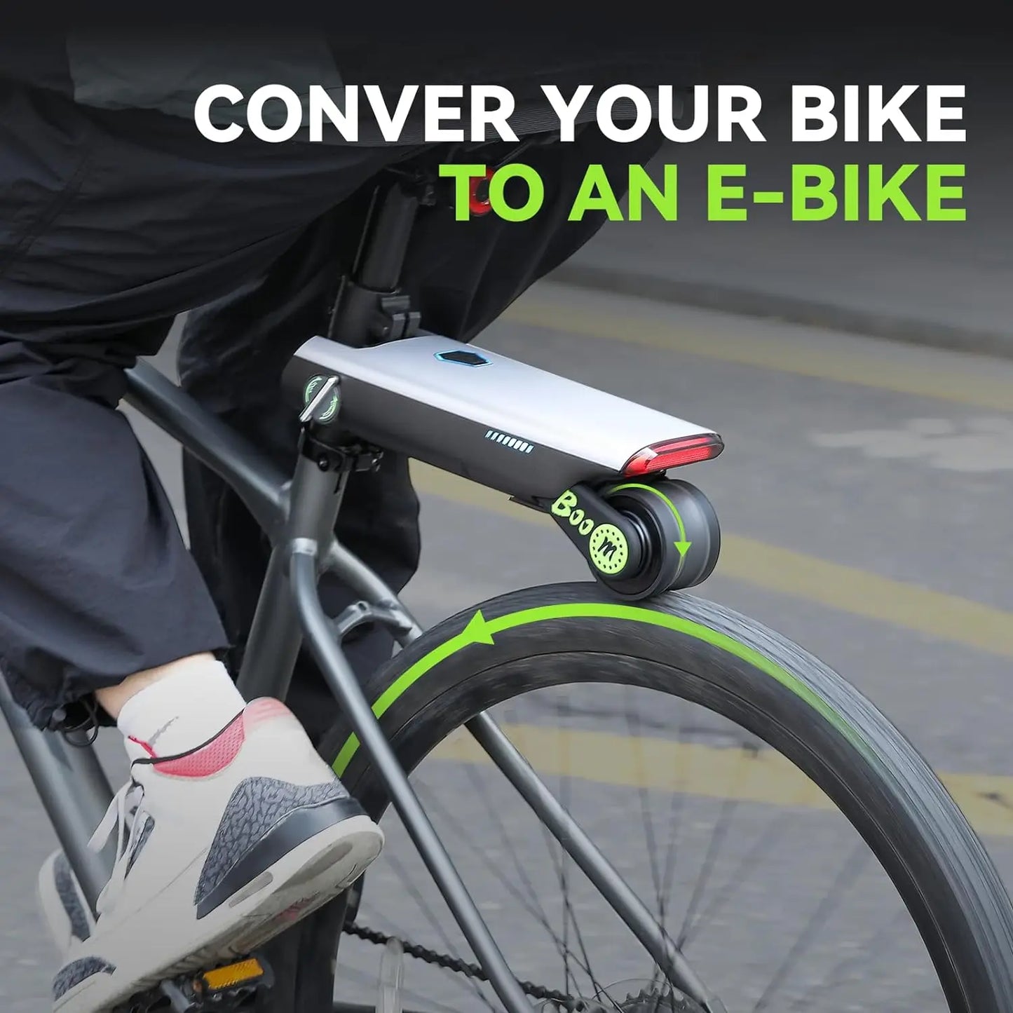 Electric Bike Conversion Kit — 31-Mile Range Pedal Assist with 12V 10AH Battery, 15.5MPH, Tool-Free Installation
