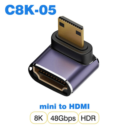 HDMI-Compatible Cable Adapter – Mini/Micro HDMI to HDMI 2.1 Converter, 48Gbps, 8K60Hz, 4K120Hz for PS4, PS5, Laptop, PC, Projector