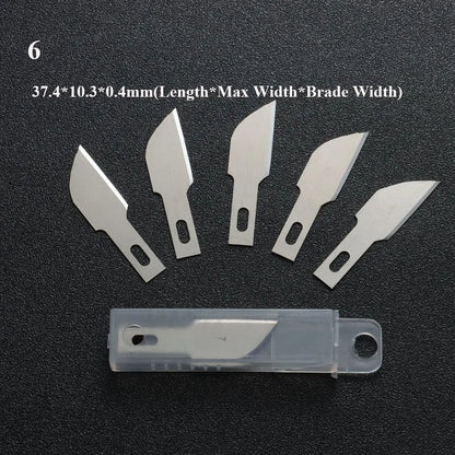10pcs Non-Slip Metal Craft Knife Blades – Precision Engraving & Cutter Tools for PCB Repair & Mobile Phone Scalpel