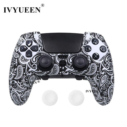 IVYUEEN Water Transfer Printing Silicone Protective Skin for PS5 DualSense Edge Controller