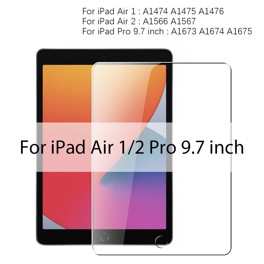 Tempered Glass Screen Protector for iPad A16 9th/10th Gen, Pro 13 M4, Air 11 M2/M3/5/4/3/2, Mini 6/7