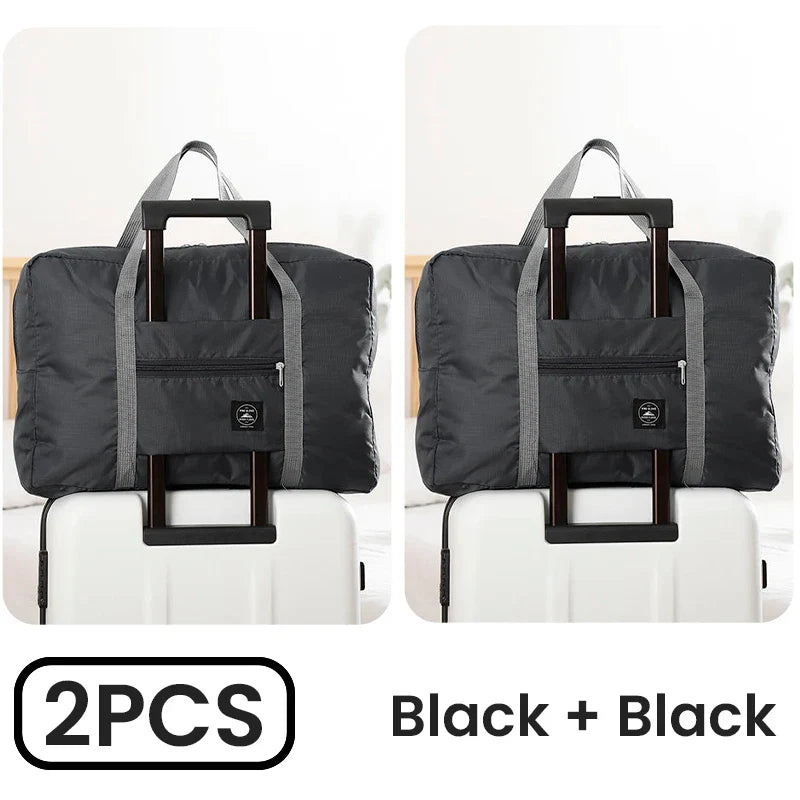 2-Pack Foldable Travel Duffel Bags – Airlines Carry-On, Weekender & Gym Tote for Men and Women