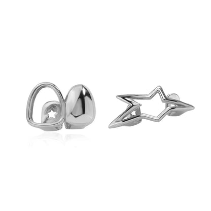 Y2K Cyber Punk Tooth Caps - Glossy Geometric Star Pentagram Grillz Jewelry for Men & Women