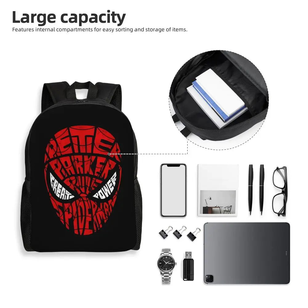 Custom Spider-Man Web Backpack – Water-Resistant School & College Bag for Men and Women