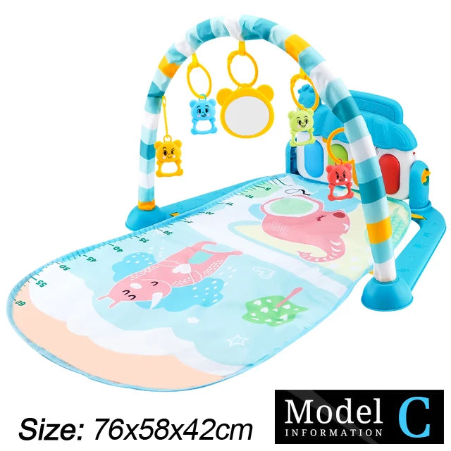 Baby Fitness Stand Music Play Gym – Newborn Piano Crawling Blanket & Pedal Activity Toy for Early Education (0-36 Months)
