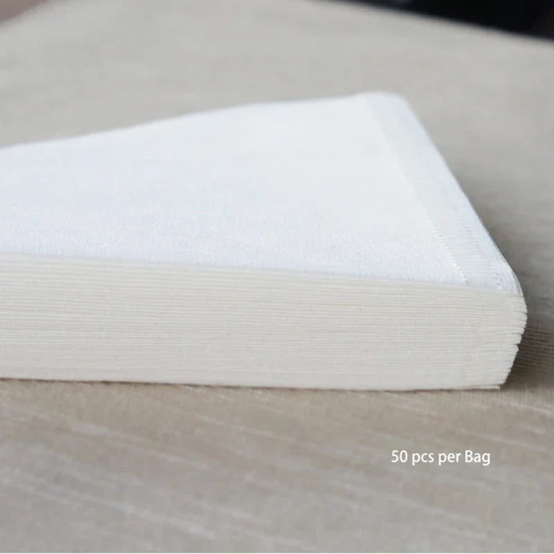 TIMEMORE Coffee Pot Filter Paper - 50pcs Hand Drip V-Shaped Filters for American Coffee Machines