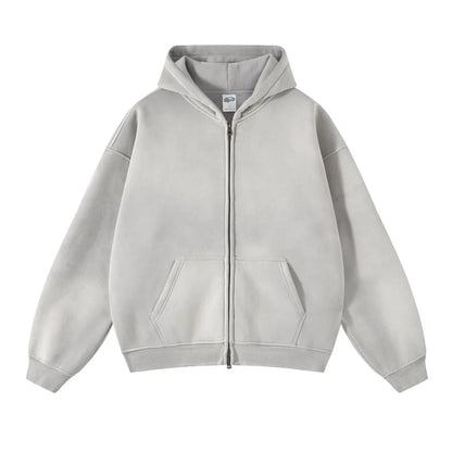 Batik Fleece Zipper Hoodie – Warm Ethnic Style Zip-Up Sweatshirt