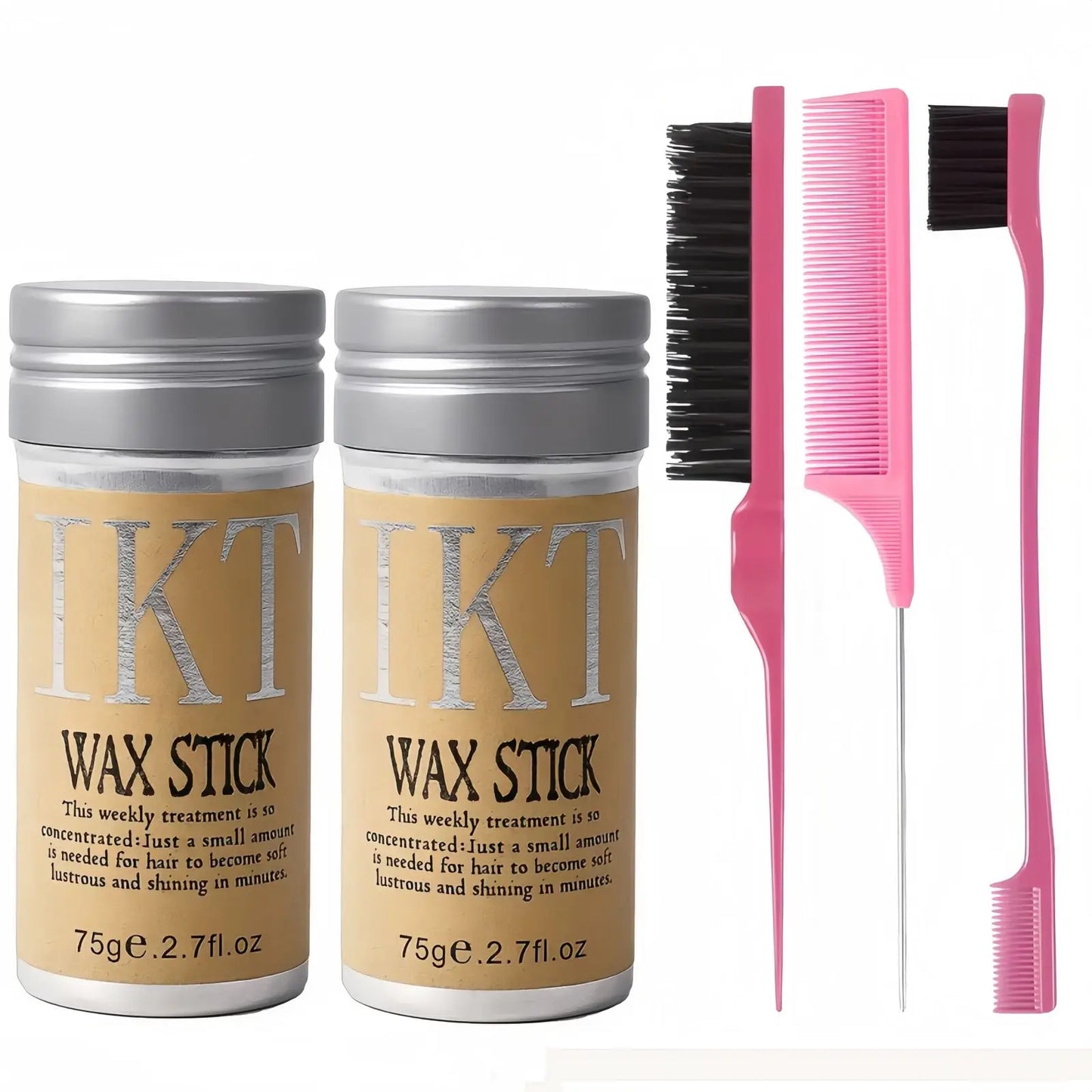 Hair Wax Stick for Kids & Women – Slick Back Gel Pomade with Brush for Toddler Flyaways & Wig Styling
