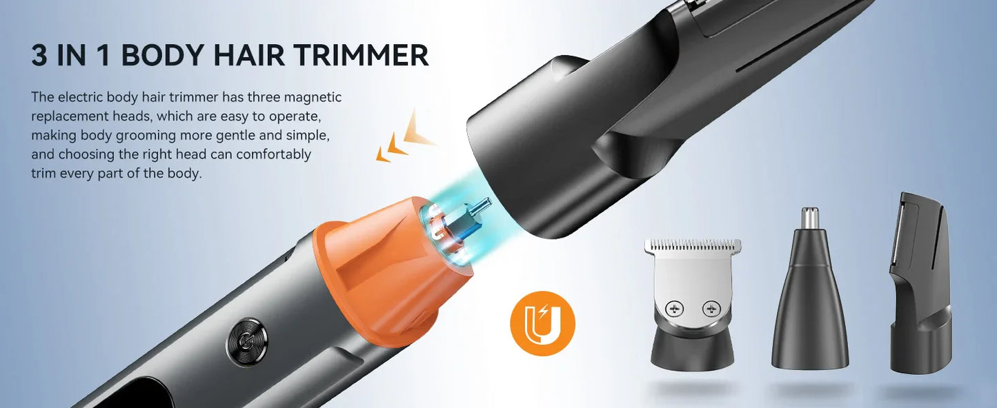 Kensen S16 3-in-1 Men’s Body Hair Shaver & Beard Trimmer Waterproof Electric Clipper