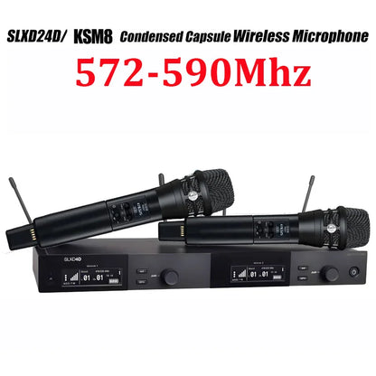 SLXD Wireless Microphone System – 500/600/800MHz 4-Pin Headset with KSM8/Beta58, Professional Audio for Stage & Karaoke