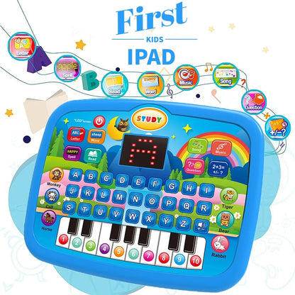 Kids Educational Tablet Toy - Interactive Literacy, Math & Music Learning Keyboard Gift for Ages 3+