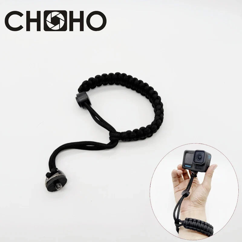 GoPro Wrist Strap Mount - Anti-Lost Woven Hand Strap with 1/4 Screw Adapter for GoPro Hero 13 12 11 10 DJI Osmo Action 5 4 Insta360 X4
