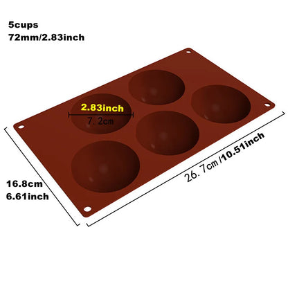 Semi-Sphere Silicone Chocolate Mold – Half Ball Dome Baking Tray for Cake, Pudding, Jelly & Candy DIY Dessert Making Tool