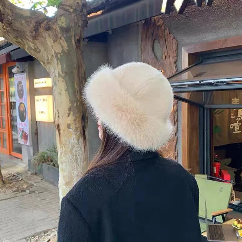 Mongolian Hat for Women – Cotton, Warm, Eye-Catching, Versatile Ear Protection, Water-Resistant Plush Basin Hat