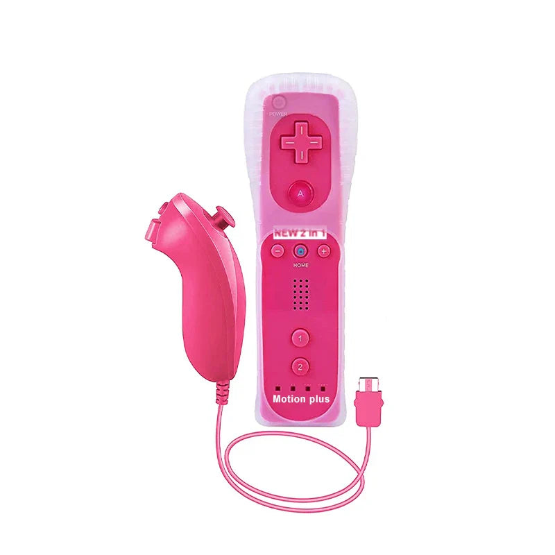 Wii Remote and Nunchuck Controller Set with Motion Plus – Gamepad for Nintendo Wii Console