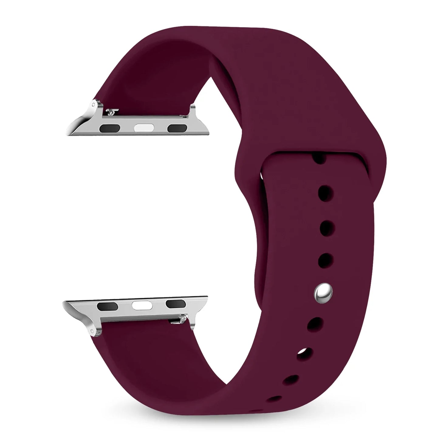 Silicone Apple Watch Band Strap - Sport Replacement Bracelet for iWatch Series Ultra 2, 9, 8, 7, 6, SE 38mm-49mm