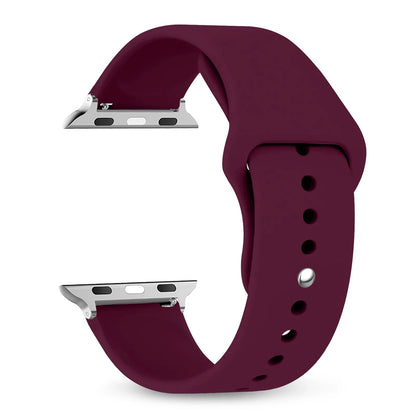 Silicone Apple Watch Band Strap - Sport Replacement Bracelet for iWatch Series Ultra 2, 9, 8, 7, 6, SE 38mm-49mm