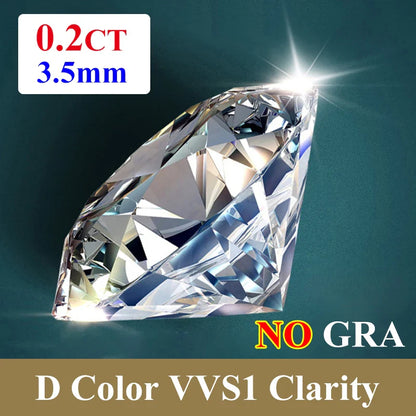 1CT Lab-Grown Moissanite Diamonds – D Color VVS1 Loose Gemstones, Full Size 0.7mm-20mm