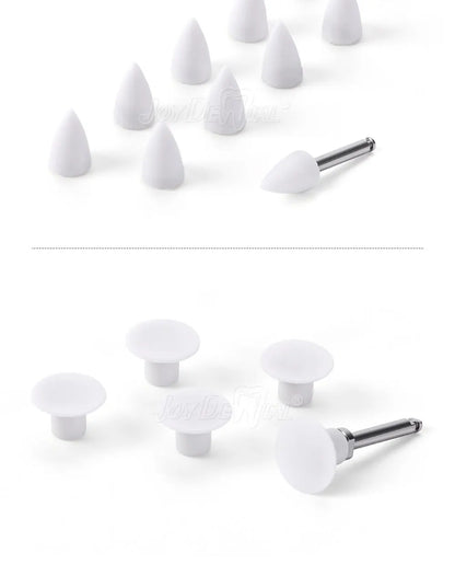 JoyDental 20pcs Dental Silicone Composite Polishers – 3 Shapes (Cup, Inverted Cone, Point) 2.35mm for Finishing & Polishing