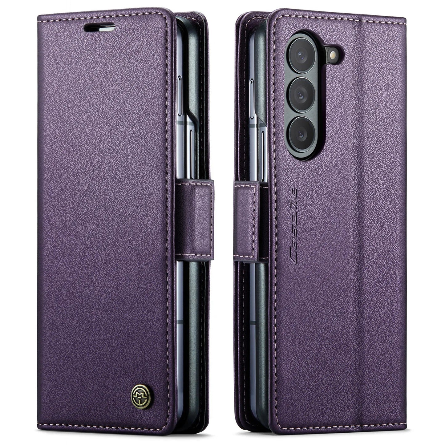 Magnetic PU Leather Phone Case for Samsung Galaxy Z Fold 7/6/5 — Fold6/5 5G Wallet Card Holder Shockproof Cover