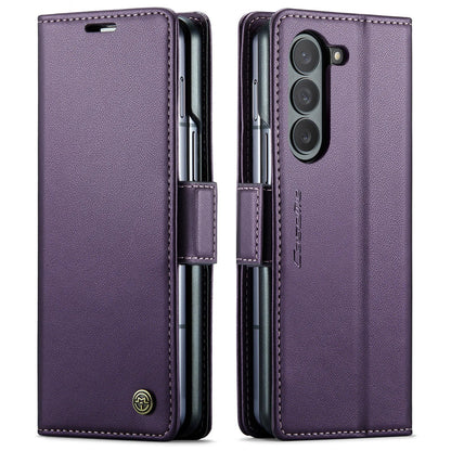 Magnetic PU Leather Phone Case for Samsung Galaxy Z Fold 7/6/5 — Fold6/5 5G Wallet Card Holder Shockproof Cover