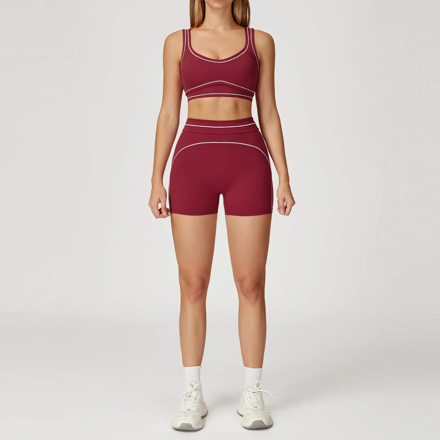 Women’s 2-Piece Fitness Yoga Set, Gym Running Tracksuit, Push-Up Sportswear Leggings, Athletic Workout Outfit