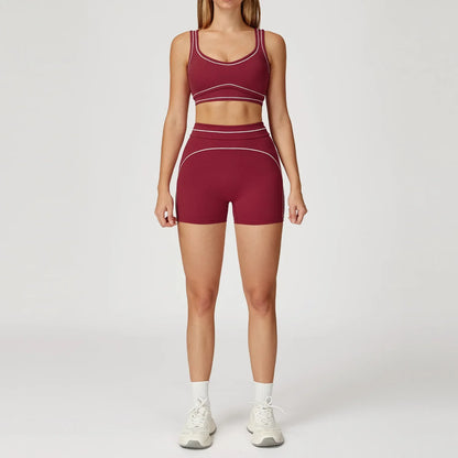 Women’s 2-Piece Fitness Yoga Set, Gym Running Tracksuit, Push-Up Sportswear Leggings, Athletic Workout Outfit