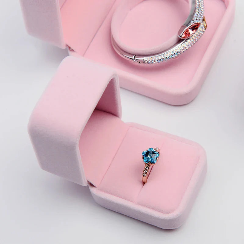 Oirlv Velvet Jewelry Box – Classic Ring, Earring & Necklace Case for Wedding Gift & Display