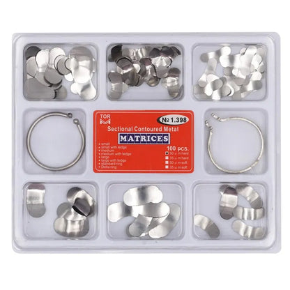 Denspay 100pcs/Box Dental Sectional Matrix System - Resin Clamping/Seperating Ring - Dentist Tools