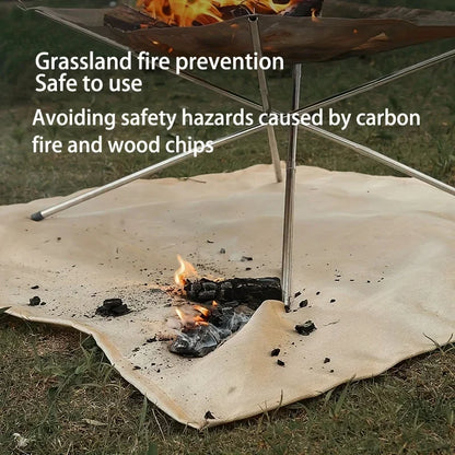 Outdoor Camping & BBQ Fire Protection Mat – High-Temperature Iron Fire Retardant Carpet for Picnic, Barbecue & Indoor Use