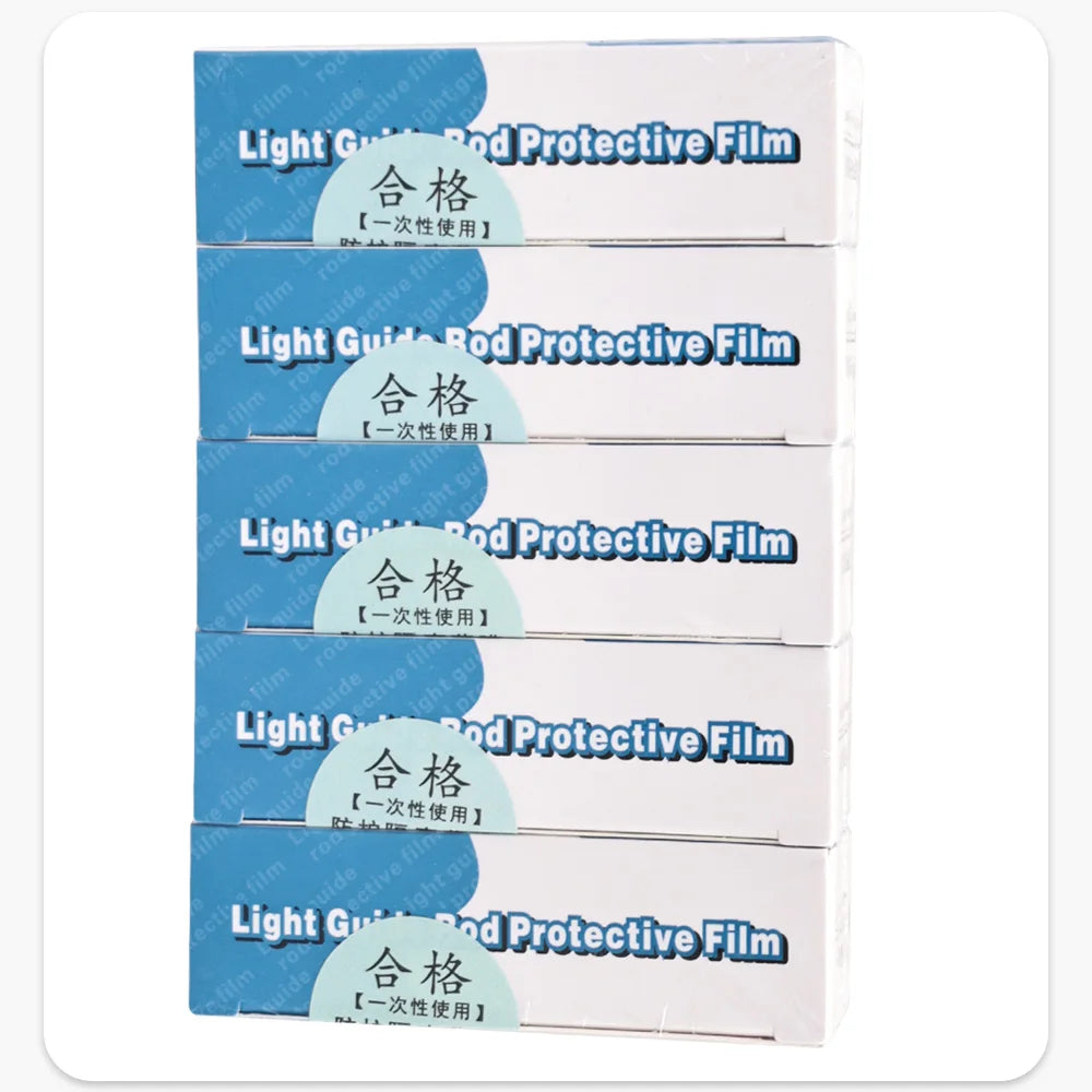 200PCS Denspay Disposable Light Guide Rod Covers – 18x67mm Protective Film Sheath for Dental Curing Light
