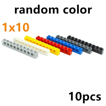 Technical Building Block Long Beam with Holes – Thick MOC Studded Bricks Compatible with 3703, 32018, 3895, 2730, 3894, 3701, 3700