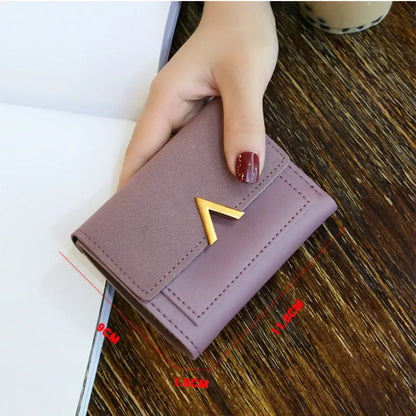 Luxury Mini Leather Wallet for Women – Small Short Fashion Purse with Credit Card Holder