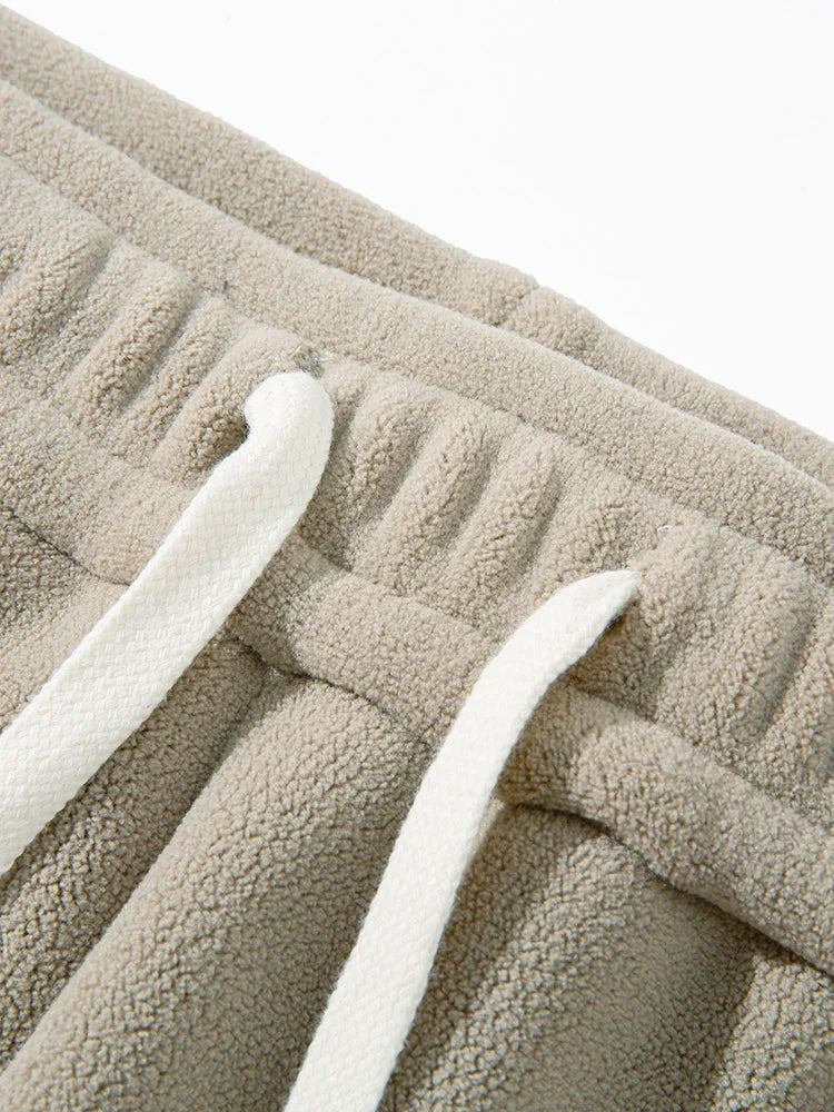 Winter Men’s Korean Fashion Fleece Sweatpants – Thick Warm Wide Leg Loose Thermal Track Pants