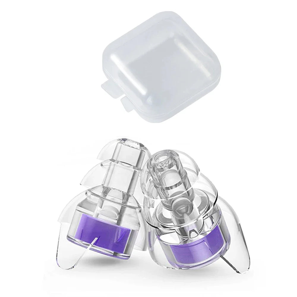 HUAK Silicone High-Fidelity Earplugs with Storage Box — Noise Protection for Concerts, Musicians, Motorcycles & Sensitive Ears