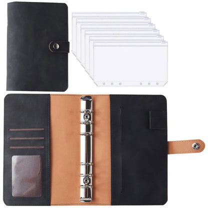 2024 A6 PU Leather Budget Binder Set – Cash Envelopes System with Binder Pockets for Money, Budget Saving & Bill Organizer