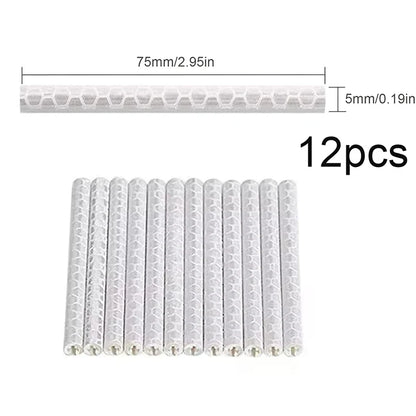 12-72pcs Bicycle Spoke Reflective Stickers - Colorful Wheel Safety Reflector Kit for DIY Bike Visibility & Protection