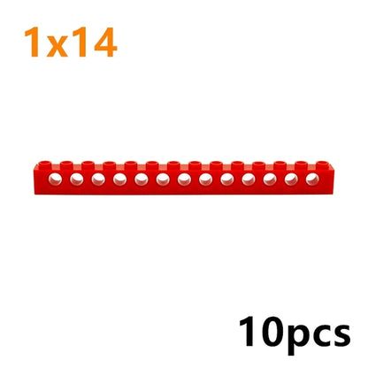 Technical Building Block Long Beam with Holes – Thick MOC Studded Bricks Compatible with 3703, 32018, 3895, 2730, 3894, 3701, 3700
