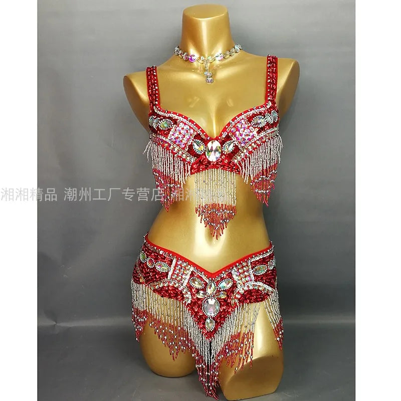 Sexy Girl Belly Dance Costume Set – Bra & Belt Set in 10 Colors for Ladies Bellydancing