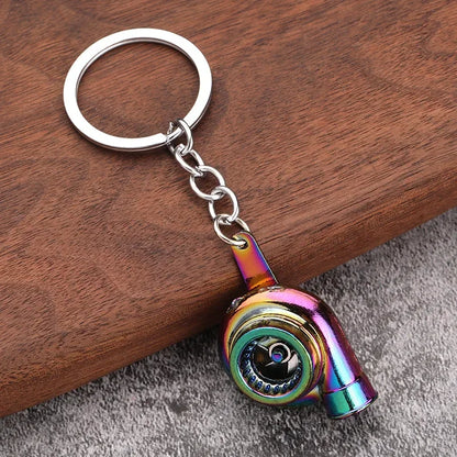 Creative Gear Head Keychain – Speed Gearbox & Turbo Hub Brake Disc Pendant for Car Keys, Shock Absorber Keyring