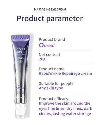 O'CHEAL Anti-Wrinkle Eye Cream Roller – Dark Circle & Puffiness Reducer with Hyaluronic Acid for Anti-Aging Skin Care