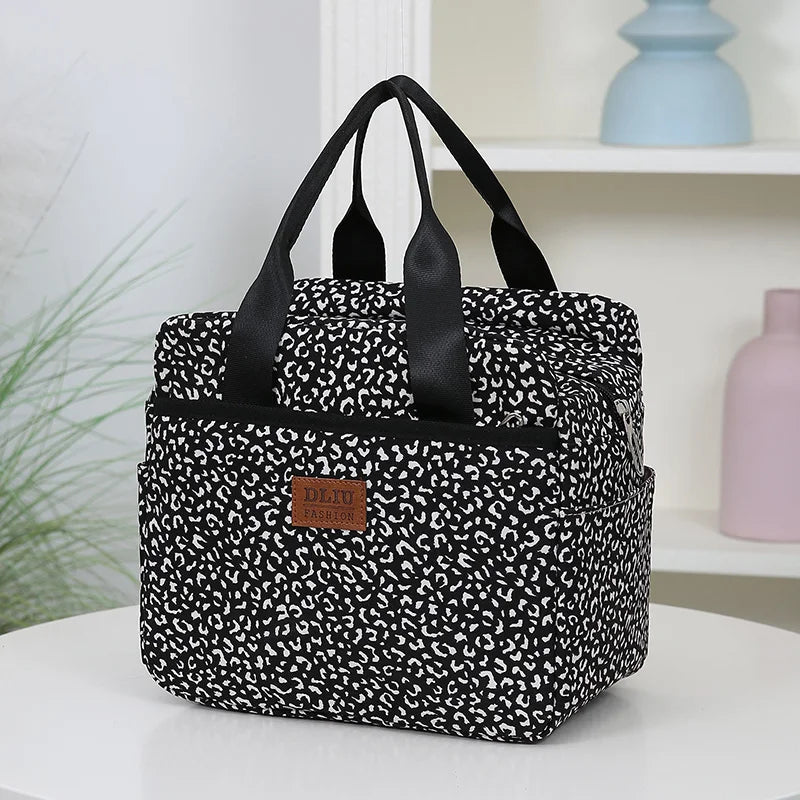 Thickened Nylon Insulated Lunch Bag – Large Capacity Portable Lunch Box with Aluminum Foil Lining for Work, Picnic, or School