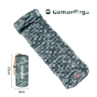 Outdoor Ultralight Inflatable Camping Mattress - Sleeping Pad with Pillows and Built-In Inflator Pump for Hiking