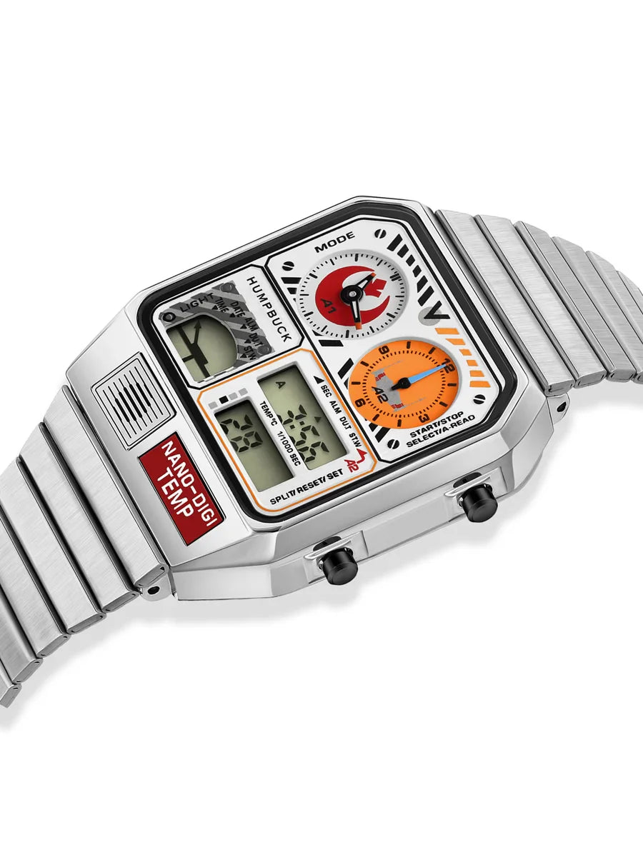 HUMPBUCK Men’s Digital Watch – Multifunctional Classic Wristwatch with Temperature, Stopwatch, Dual Time & Calendar