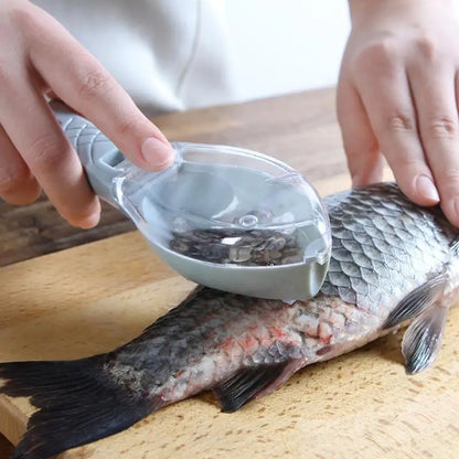 Fish Scales Grater Scraper – Fish Cleaning Tool with Cover for Kitchen Cooking and Fishing