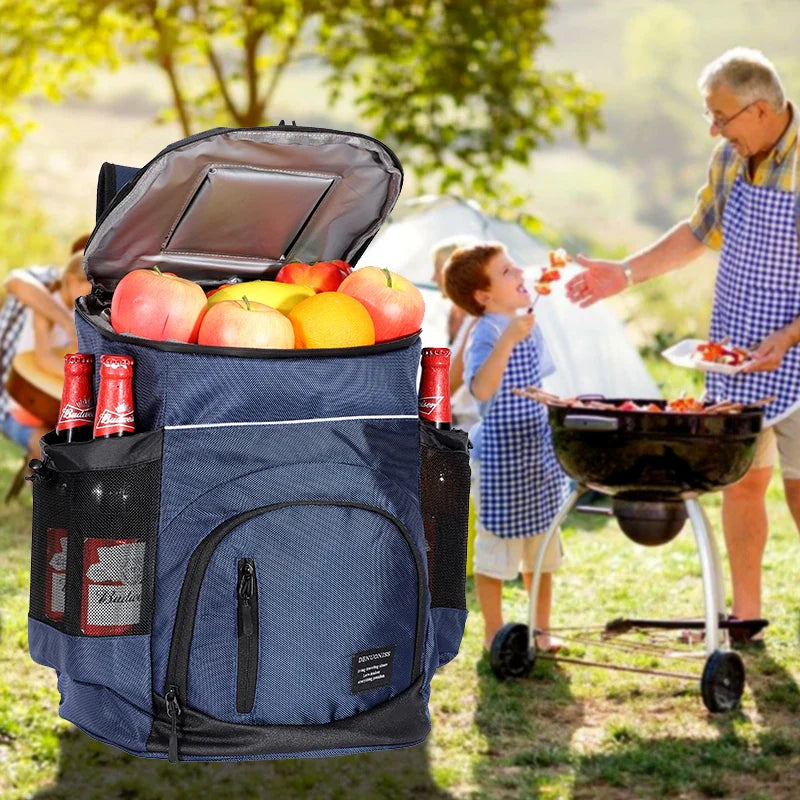 DENUONISS 33L Cooler Bag – Soft Insulated Backpack for 36 Cans, Leak-Proof Food & Beer Storage for Travel & Beach
