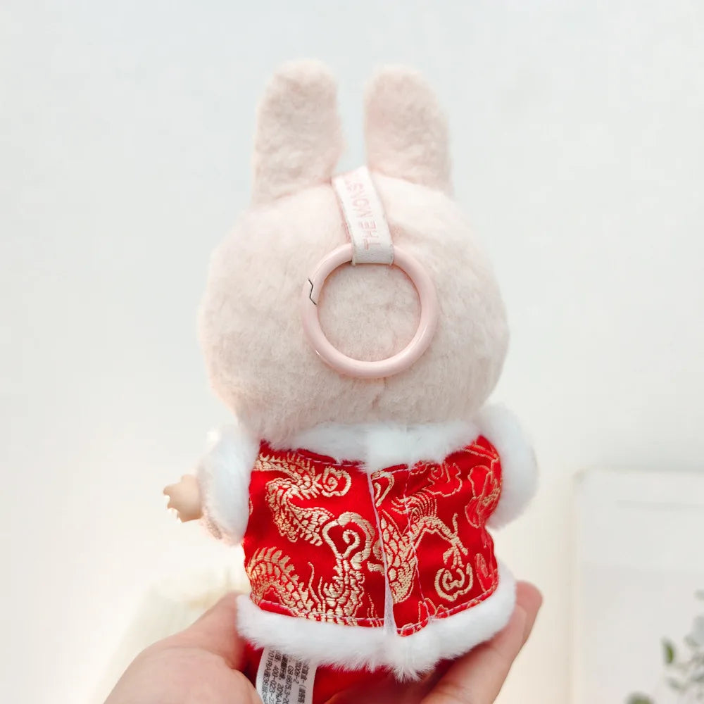 17cm Mini Plush Doll Clothes — Outfit Accessories for Labubu V1 & V2, Christmas Cookie Man Sweater Hat, New Year Gift