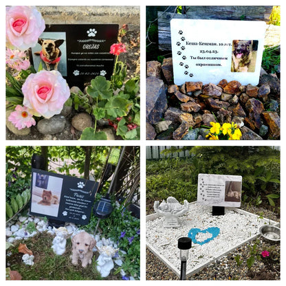 Personalized Pet Memorial Grave Marker – Dog Photo Memorial Stake for Outdoor Garden & Pet Loss Tribute