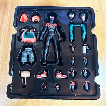 Sentinel Peter Parker Action Figure – Spider-Verse Noir PVC Collectible, Movable Miles Parker Figurine
